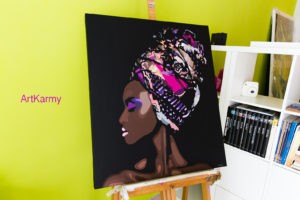dipinto moderno ragazza africana