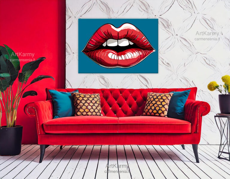 dipinto pop art labbra rosse - lips