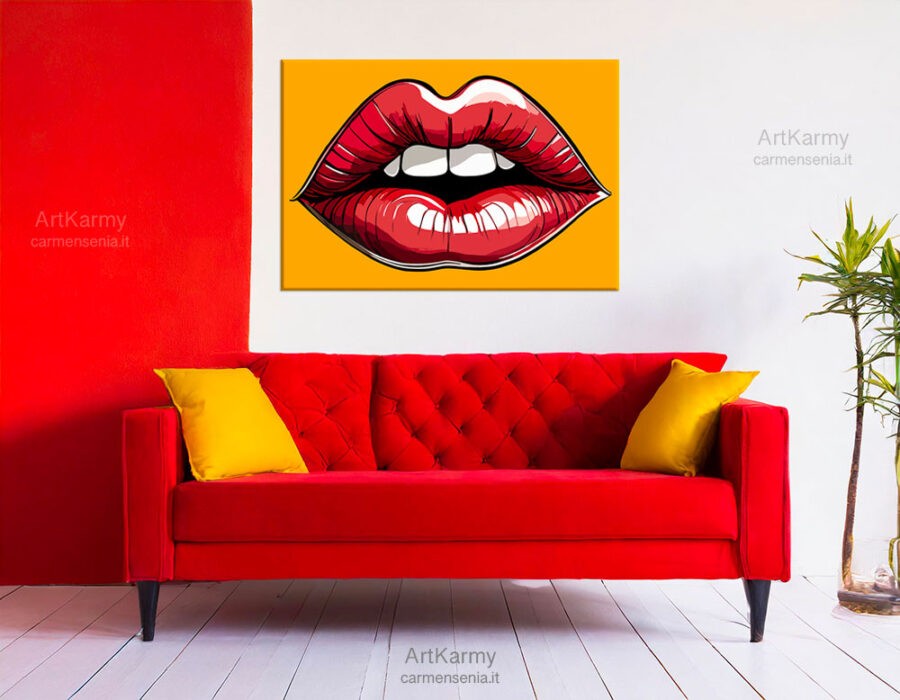 dipinto pop art labbra rosse - lips