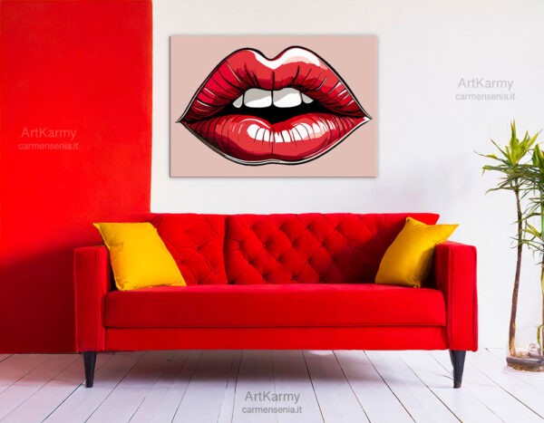 dipinto pop art labbra rosse