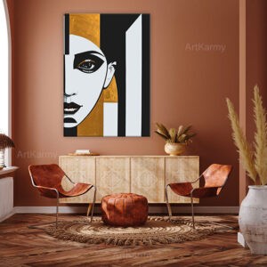 dipinto moderno oro nefertiti