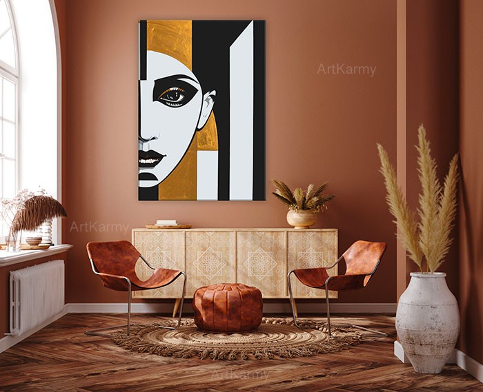dipinto moderno oro nefertiti