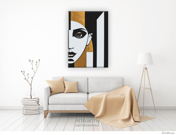 dipinto moderno oro nefertiti